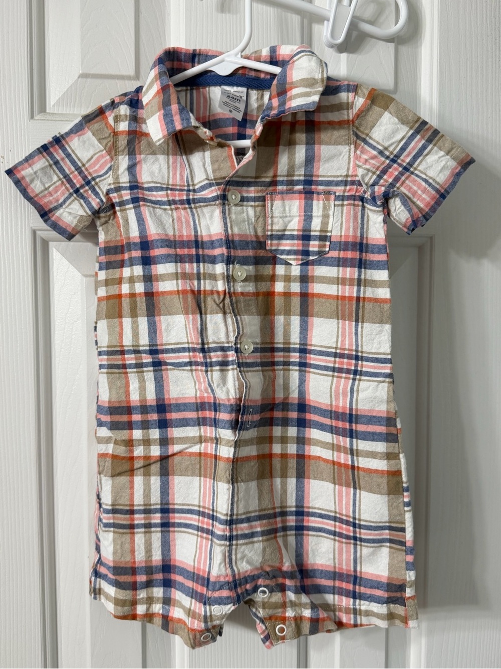 Toddler Plaid Short-Sleeve Romper